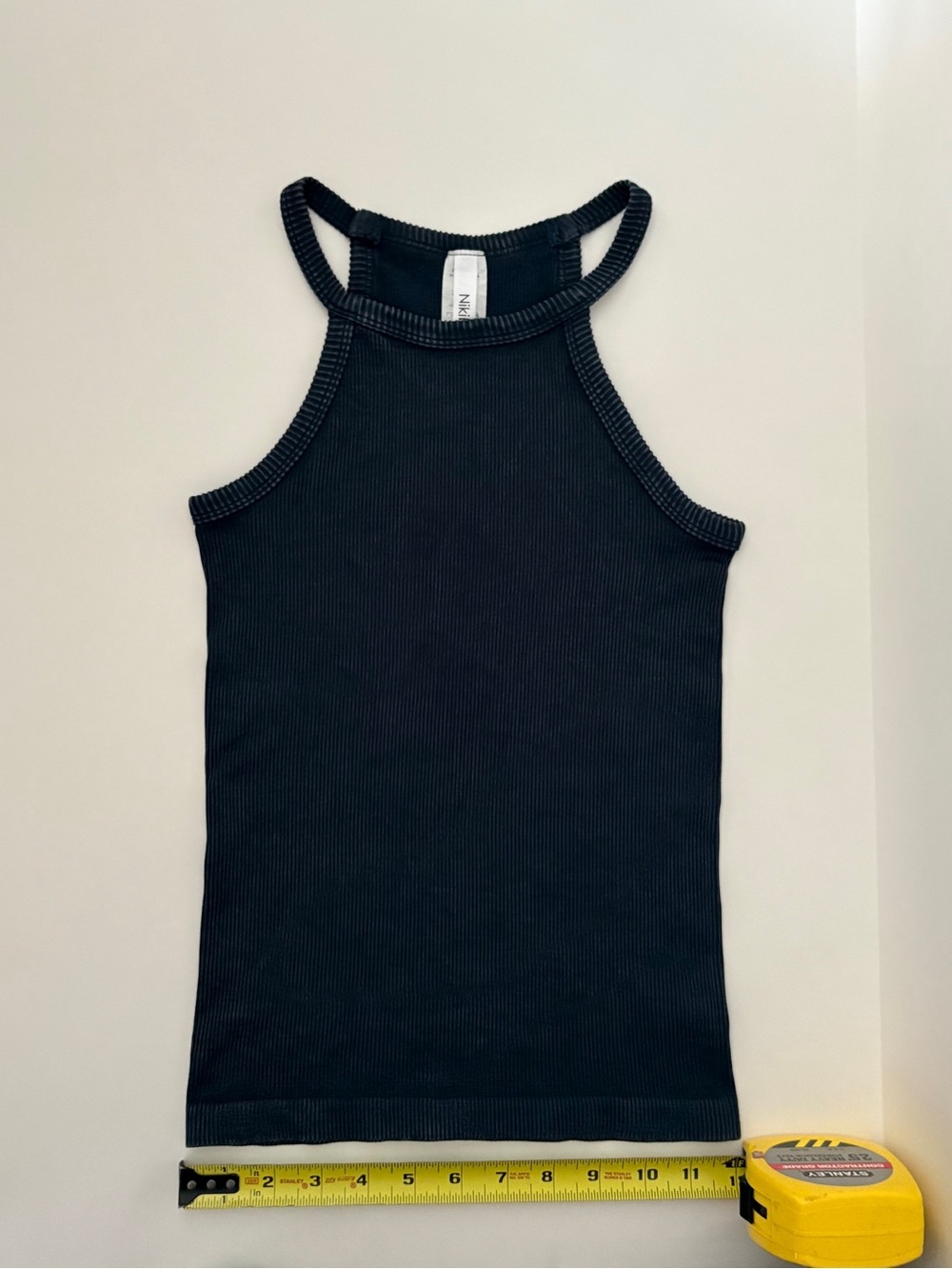 Nikibiki Dark Blue Ribbed Tank